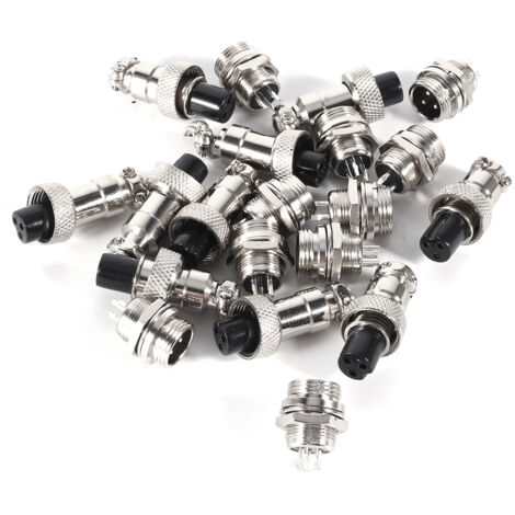 Ensemble de Connecteurs Aviation GX12 3 Broches - 10 Pièces Mâle/Femelle en Métal 12mm
