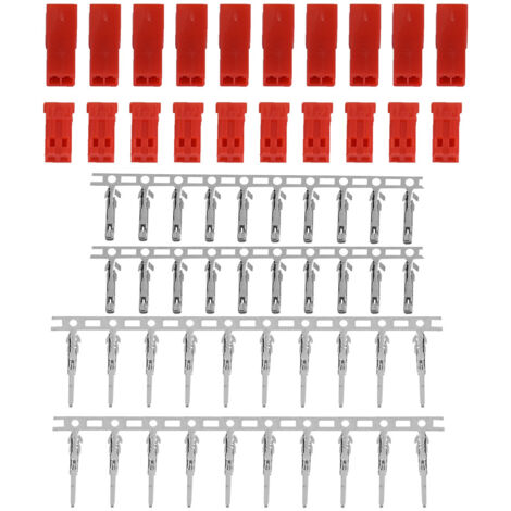 Ensemble de Connecteurs JST Femelle et Mâle pour Batterie - Boîtier Rouge et Broches (10 Paires)