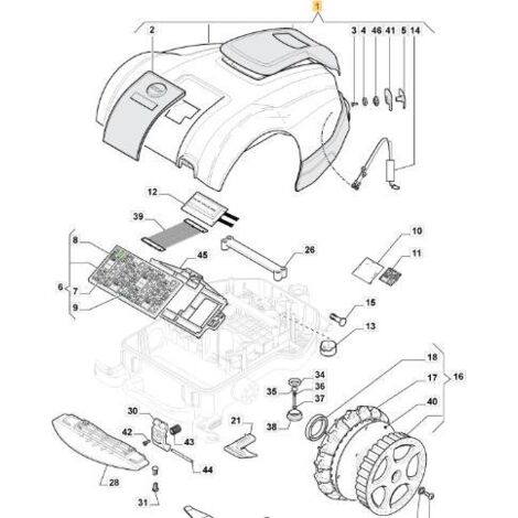 ENSEMBLE DE COQUILLE DE MONTAGE MTF500 ORIGINAL STIGA - 112600356/0