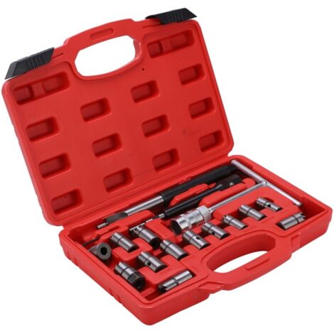Ensemble de coupe de siège d'injecteur Diesel, nettoyeur de carbone, Kit d'outils universel pour Garage de voiture 17 pièces