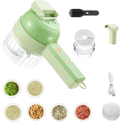 Ensemble de coupe-légumes électriques  Robot culinaire portable Chopper végétal  Crusheur de pommes de terre sans fil sans fil  Signer de broyeur multifonctionnel pour la cuisine de la cuisine, la