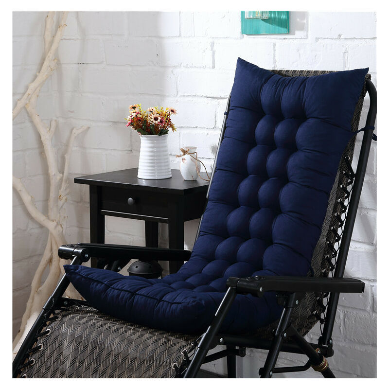 Coussin de banc d'extérieur, chaises à bascule douces pour patio intérieur, siège inclinable épaissi, sangles antidérapantes fixées fermement, bleu