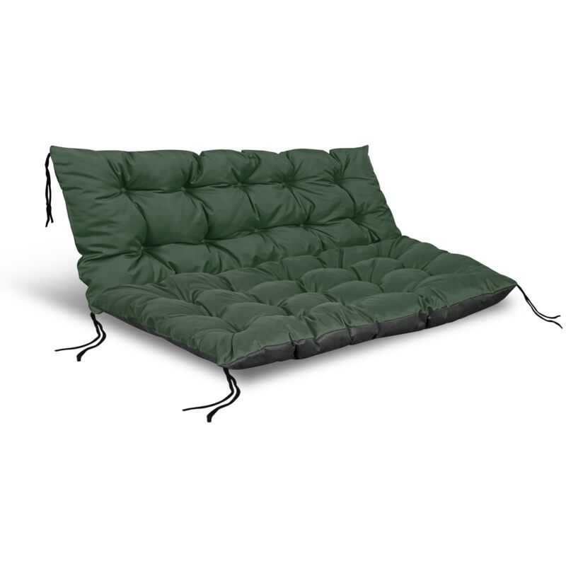 Ensemble de coussins de jardin 120/80 cm + 120/40 cm pour banc, palettes, imperméable, vert
