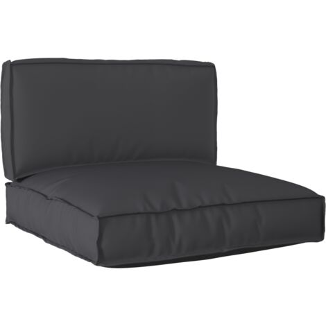 Ensemble de coussins de palette 2 pièces en tissu Oxford noir