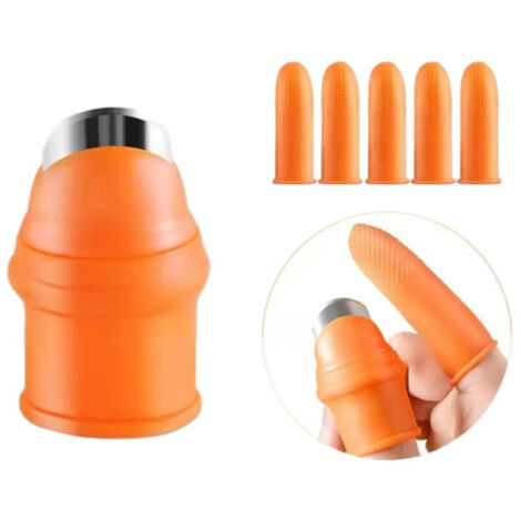 Ensemble de couteau de jardinage en silicone pour le pouce, couteau de récolte, outil de taille et de cueillette, également utile en cuisine, comprenant 1 couteau pour le pouce et 5 protège-doigts en 