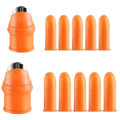 Ensemble de couteau de jardinage en silicone pour le pouce, couteau de récolte, outil de taille et de cueillette, également utile en cuisine, comprenant 1 couteau pour le pouce et 5 protège-doigts en 