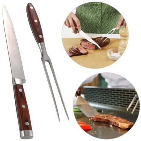 Ensemble de couteau et fourchette en acier inoxydable pour barbecue