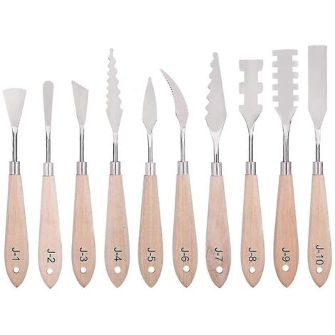 Ensemble de couteaux à peindre - 10 pièces, spatules, couteaux à palette, outils de peinture