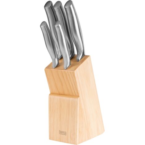 Ensemble de couteaux de cuisine Teesa Balanced 5 en 1 en acier inoxydable