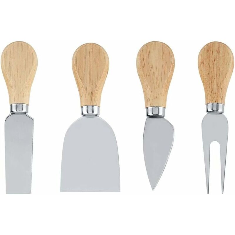 Ensemble de couteaux à fromage, 4pcs / Set ensemble de couteaux à fromage en acier inoxydable ensemble de coupe de couteau à fromage à manche en bois