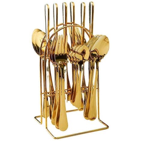 Ensemble de couverts 24 pièces en acier inoxydable - Or