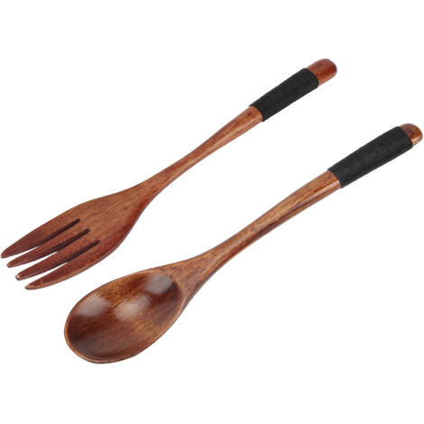 Ensemble de couverts japonais en bois avec poignée en corde pour une meilleure adhérence