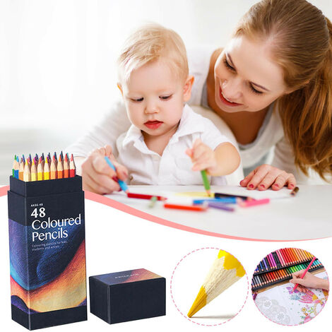 Ensemble de crayons de 48 couleurs stylos de peinture de couleur grasse crayon de couleur à base d'huile peinture crayon de couleur