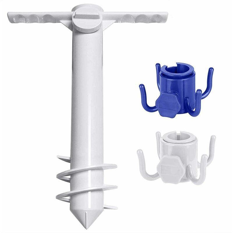 Xinuy - Ensemble de crochets de suspension pour parasol de terrasse, de plage, avec vis réglable, taille unique, pour accrocher des objets et des
