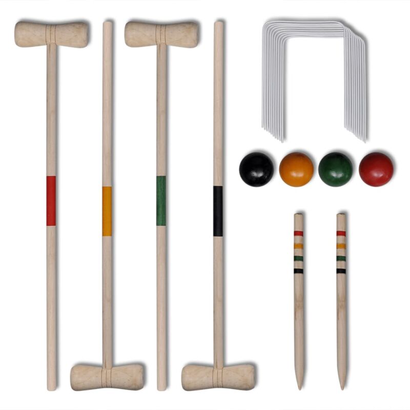 Ensemble de croquet en bois pour 4 joueurs CFW27657
