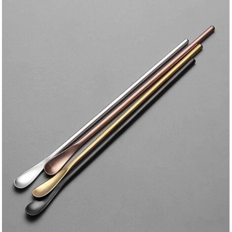 Ensemble de cuillères à cocktail en acier inoxydable - Agitateurs à long manche, lot de 4 de couleurs assorties