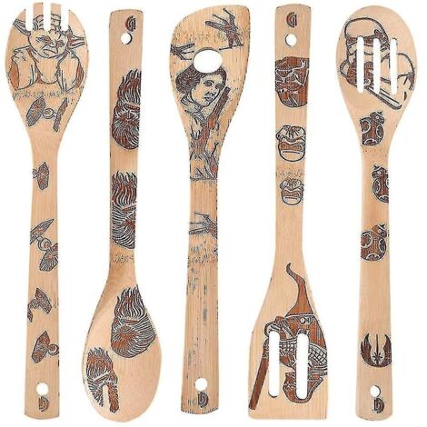 Ensemble de cuillères en bois pour la décoration intérieure Star Wars, ustensiles de cuisine et spatules.