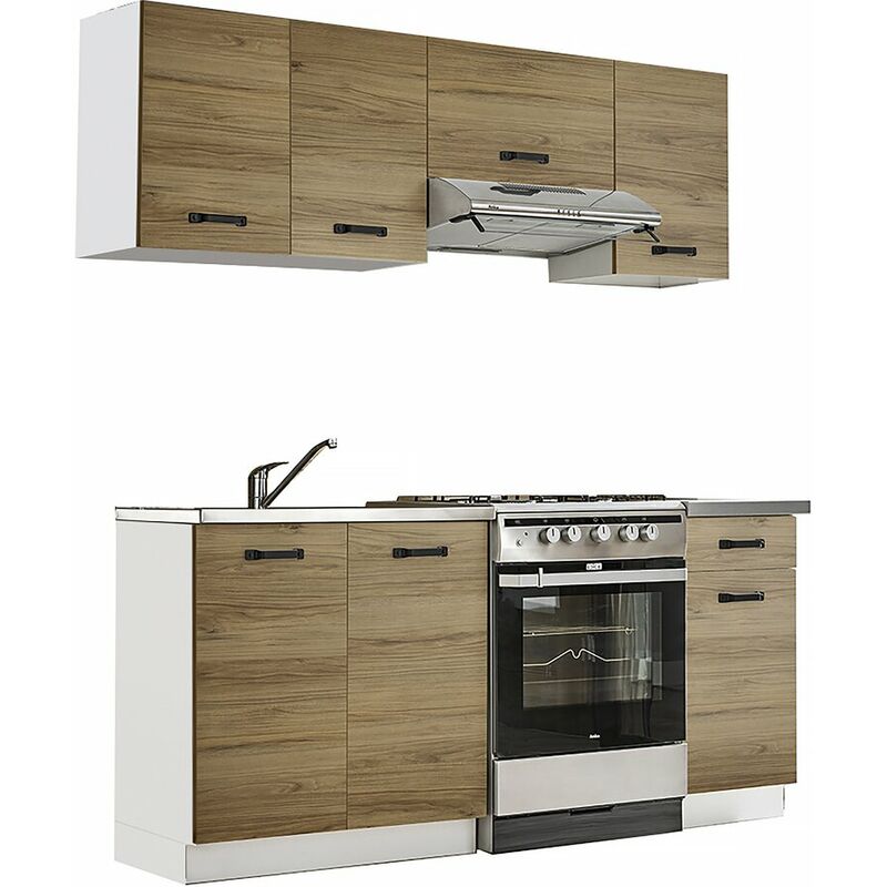 Ensemble de cuisine Alfa- 181 x 57 cm-chêne/Blanc