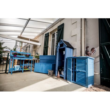 Ensemble de cuisine et atelier de jardinage lasuré couleur bleue - Habrita - cub
