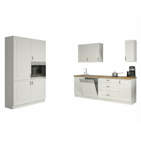 Ensemble de cuisine modulaire Retro White 149 , 0x0cm, Plan de travail, Stratifié, MDF