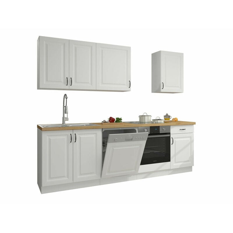Ensemble de cuisine modulaire Retro White 150 , 250x52cm, mdf, Stratifié