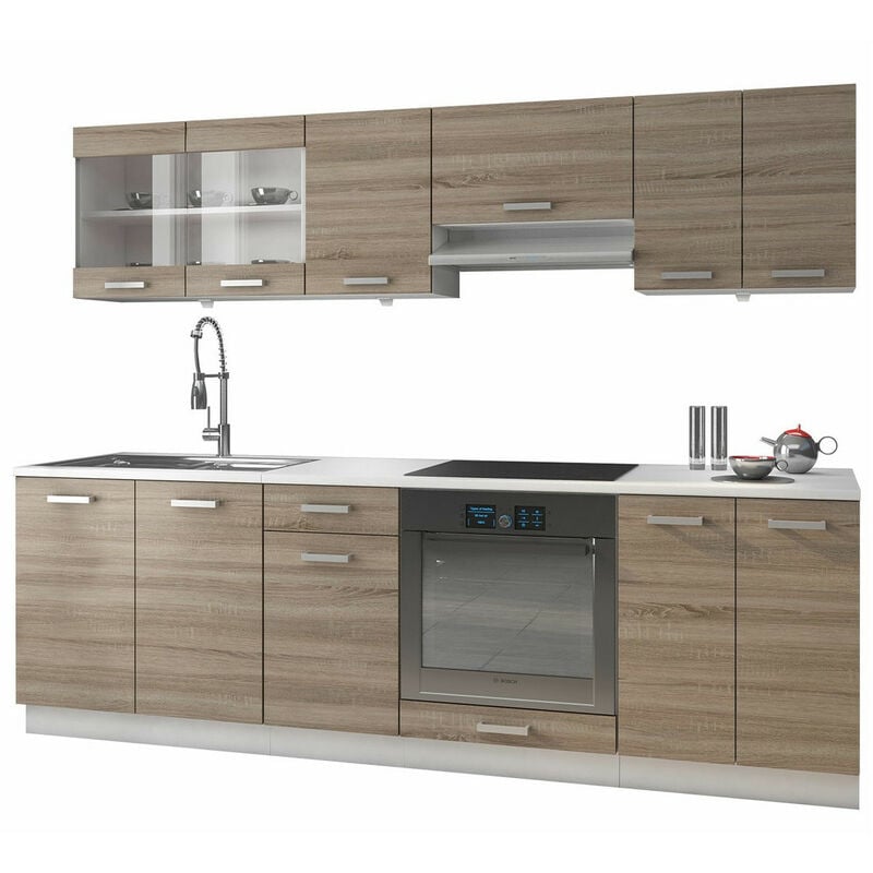 Mobilier1 - Cuisine complète Tucson 163 , 240x60cm, Plan de travail, Stratifié