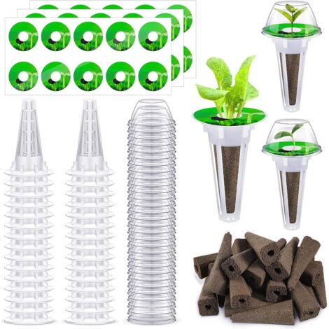 Ensemble de culture hydroponique avec 30 pièces - Culture hydroponique - Paniers de plantation pour culture sans terre - Paniers de plantation de légumes hydroponiques ronds
