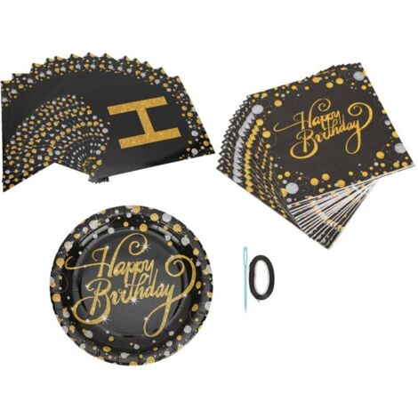 Ensemble de Décoration Anniversaire Assiettes Jetables et Nappes