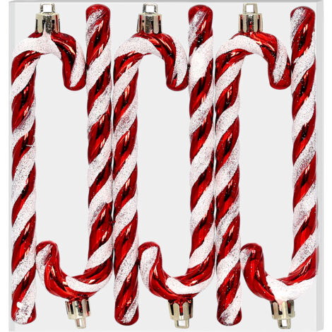 Ensemble de décorations de Noël StarryLights - Canne à sucre rouges et blanches