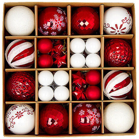 Ensemble de décorations de sapin de Noël, boules décoratives incassables à suspendre pour sapin de Noël