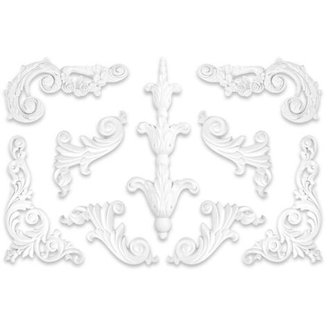 Ensemble de décorations en matière de stuc PU, anti-choc et résistantes, grands ornements décoratifs pour intérieur, design moderne et élégant, idéaux pour salon