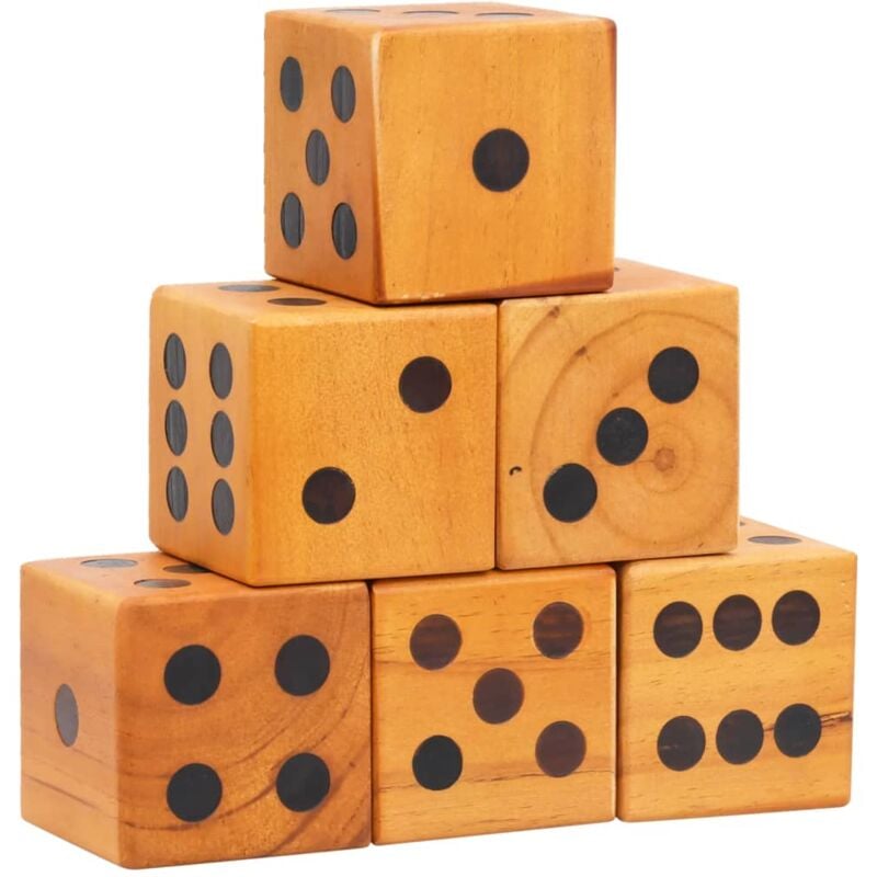 Ensemble de dés géants de jardin 6 pcs Bois de pin massif - Vidaxl