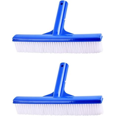 Ensemble de deux brosses de piscine, tête de brosse en plastique, balai de piscine, brosse pour parois de piscine, brosse pour le nettoyage des parois de piscine.