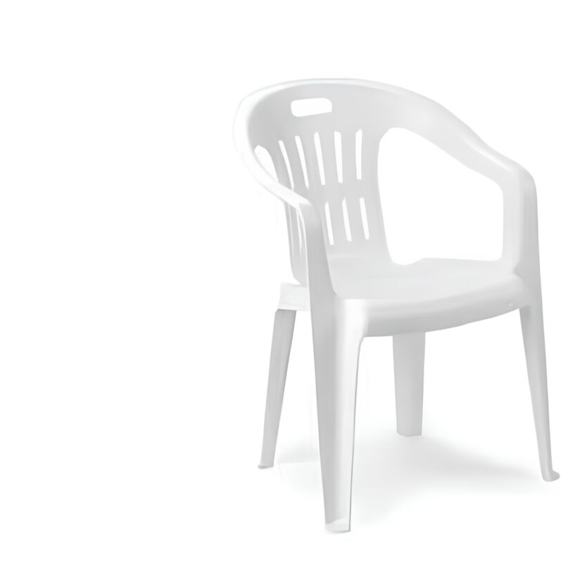 Lot de 2 chaises monobloc en propylène blanc - Varese