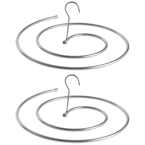 Ensemble de deux cintres - gain de place - polyvalent - cintre en spirale - convient pour suspendre et sécher couettes, draps, couvre-lits et couvertures.