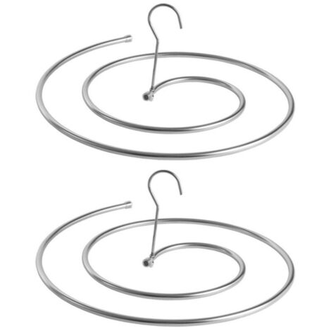 Ensemble de deux cintres - gain de place - polyvalent - cintre en spirale - convient pour suspendre et sécher couettes, draps, couvre-lits et couvertures.
