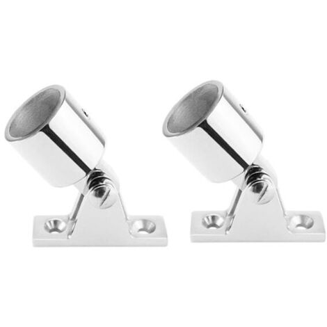 Ensemble de deux pièces d'accessoires pour auvent en acier inoxydable 316, comprenant des couvercles de charnières pour terrasses, des embouts pour tubes et des tubes d'auvent.