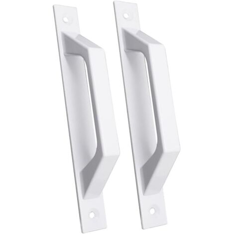 Ensemble de deux poignées de porte élégantes en aluminium pour portes-fenêtres et portails, blanc