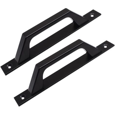 Ensemble de deux poignées de porte élégantes en aluminium pour portes-fenêtres et portails, noir
