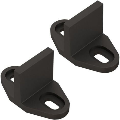 Ensemble de deux rails coulissants en alliage d'aluminium noir pour porte de grange, rail en forme de T, montage au sol, installation facile.