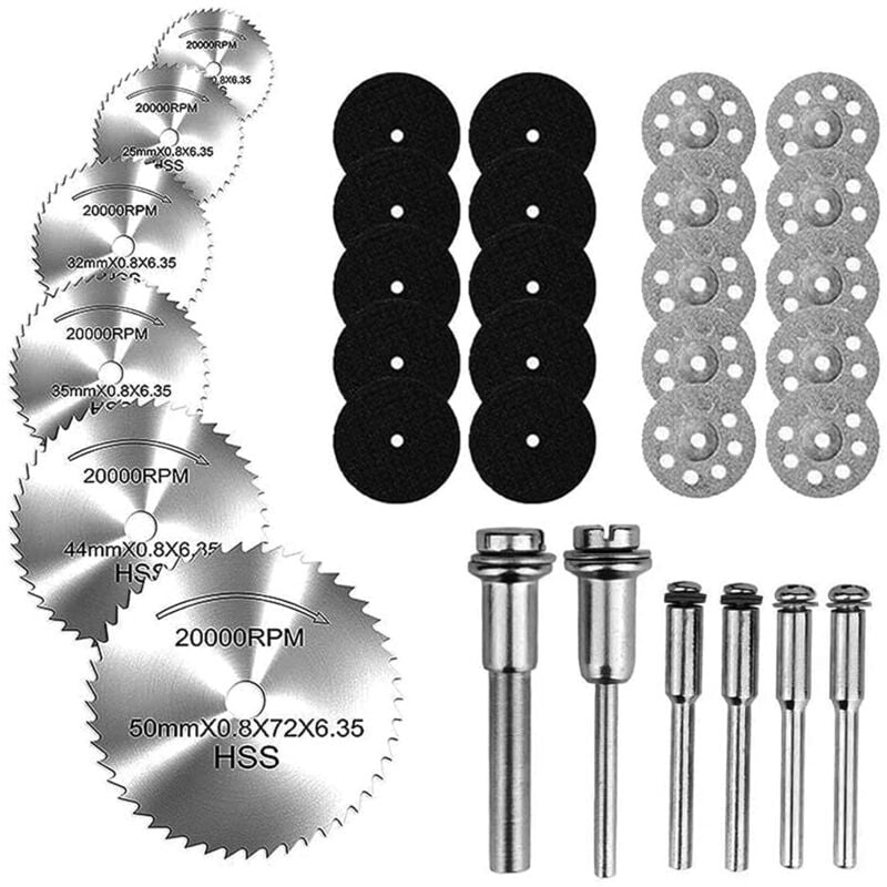 S-giant - Ensemble de Disques de Coupe pour Outil Rotatif, Roues de Coupe Diamant pour Bois Métal, Lame de Scie Circulaire, Disque de Coupe en