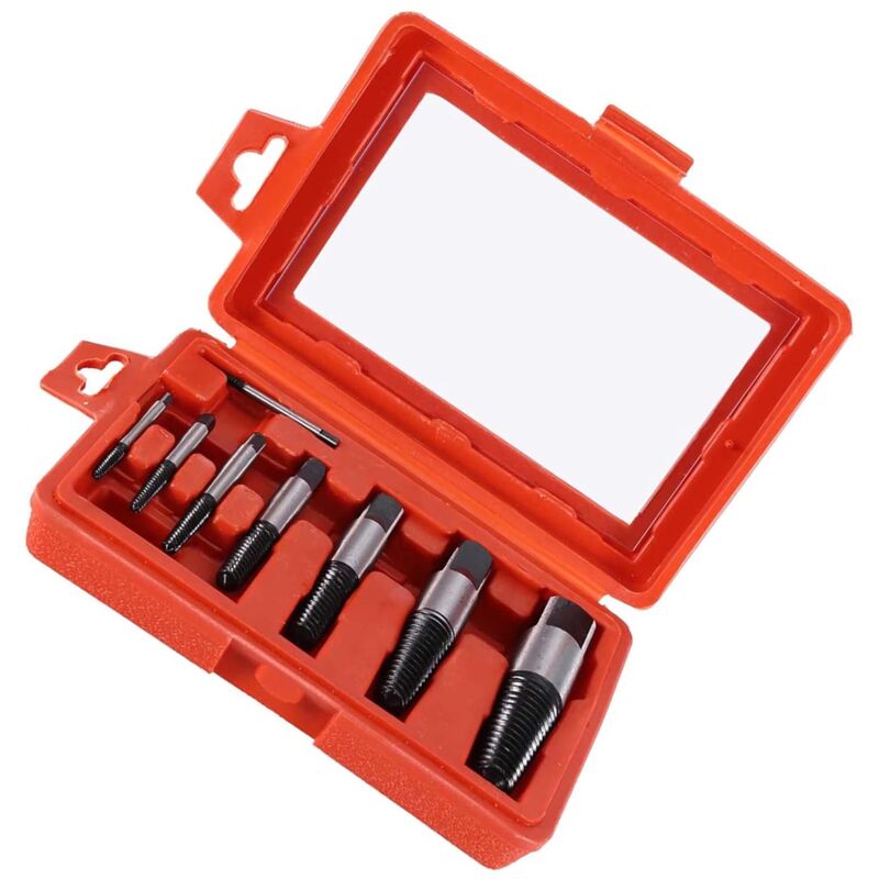 Ensemble de Dissolvant de Foret, 8 Pièces Extracteur de Boulon de Vis de Tuyau D'eau endommagé cassé Ensemble Facile à Retirer, Acier à Roulement,