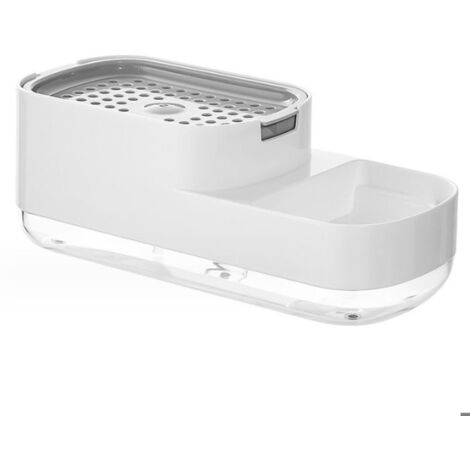 Ensemble de distributeur de savon à vaisselle 2 en 1 avec éponge, distributeur de savon pour ustensiles de cuisine, éponge à