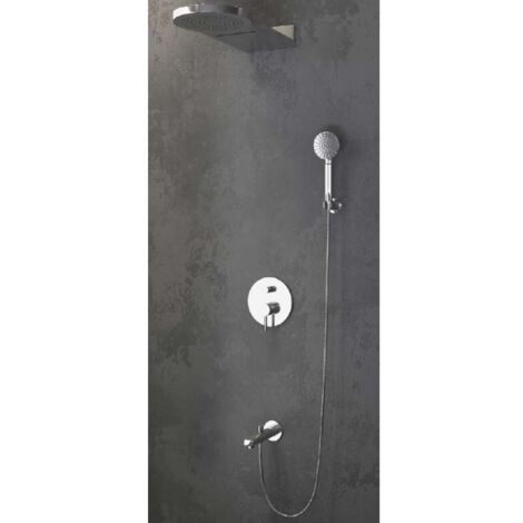 Ensemble de douche à cascade à encastrer ARTEMIS en inox