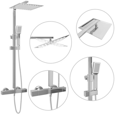 Ensemble de douche à deux - Tête de douche Pommeau de Douche - et thermostat Acier inoxydable BV333743 - BonneVie
