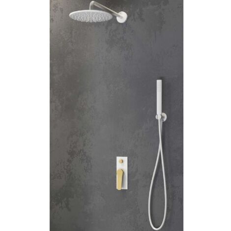 Ensemble de douche à encastrer ANDARE avec douchette-Chrome blanc et bronze---Chrome blanc et bronze