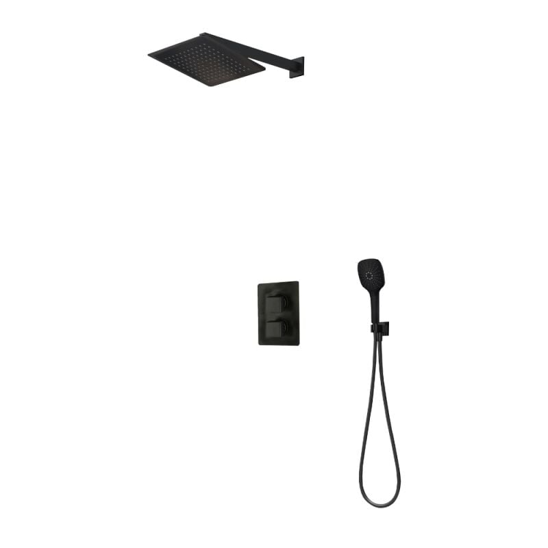 Colonne de douche encastrée carré paini Ruby Noir Mat