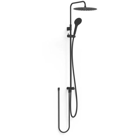 Ensemble de douche adaptable à tout type de robinet Noir mat - TRES 19063502NM