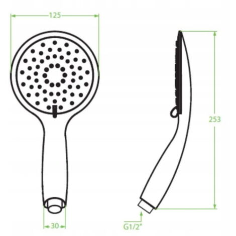 Ensemble de douche avec barre de douche, chromé, 3 jets, Fino