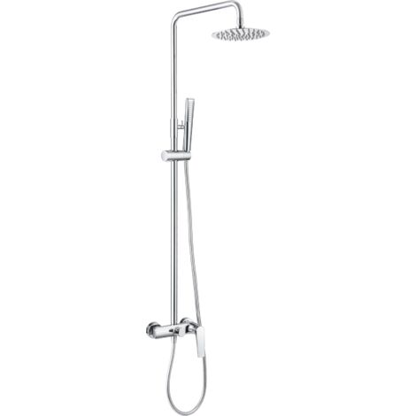 Ensemble de douche avec mitigeur  Modèle DELOS  Couleur grise  Finition en chrome [ IMEX® ]